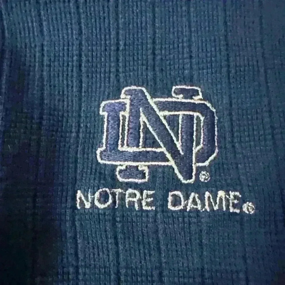 Vintage University of Notre Dame Polo SS Embroidered Vesi Sportswear Cotton M - Picture 4 of 5